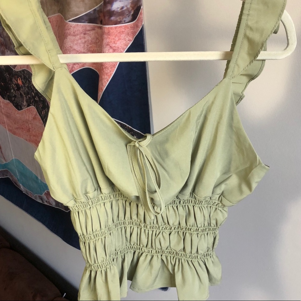 Olive Rouched Tank